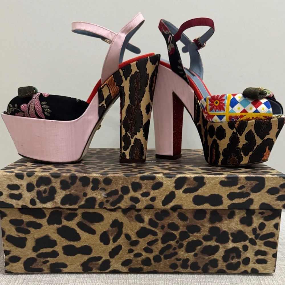 Dolce & Gabbana Multicolor Floral Heels - Picture 4 of 9